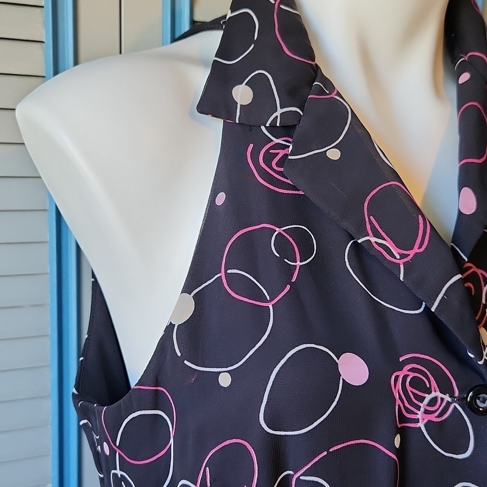 Scarlett Black Sleeveless Dress with Pink Ribbon - Picture 6 of 12